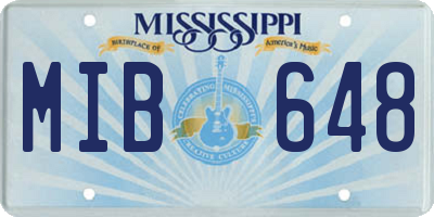 MS license plate MIB648