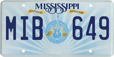 MS license plate MIB649