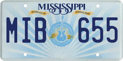 MS license plate MIB655