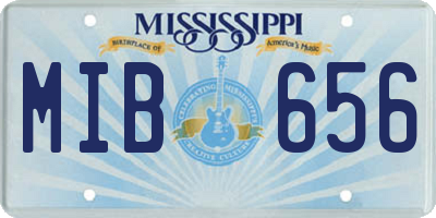 MS license plate MIB656