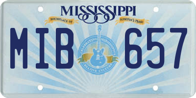 MS license plate MIB657