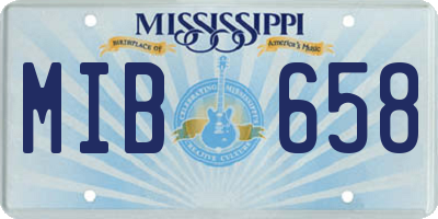 MS license plate MIB658
