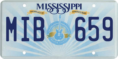 MS license plate MIB659