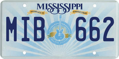 MS license plate MIB662
