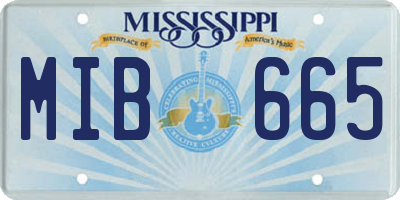 MS license plate MIB665