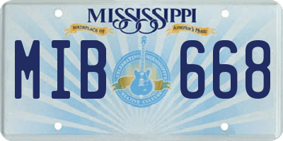MS license plate MIB668