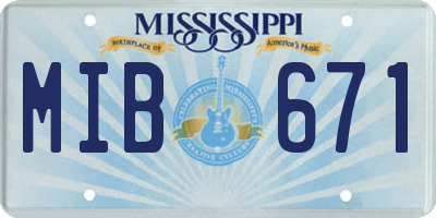 MS license plate MIB671