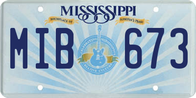 MS license plate MIB673