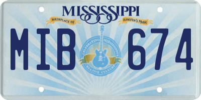 MS license plate MIB674