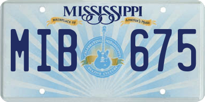 MS license plate MIB675