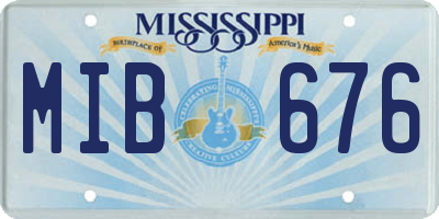 MS license plate MIB676