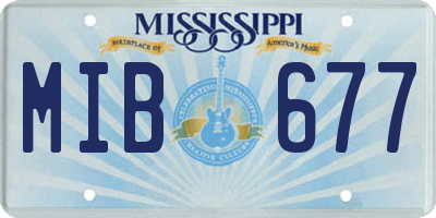 MS license plate MIB677