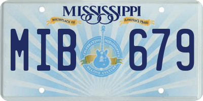 MS license plate MIB679