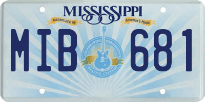 MS license plate MIB681