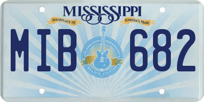 MS license plate MIB682