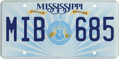 MS license plate MIB685
