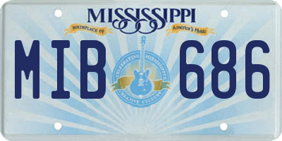 MS license plate MIB686