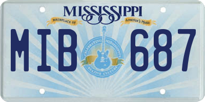 MS license plate MIB687