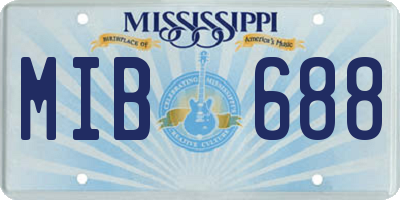 MS license plate MIB688