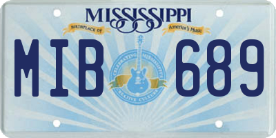 MS license plate MIB689