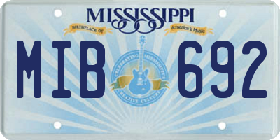 MS license plate MIB692