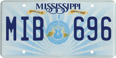 MS license plate MIB696