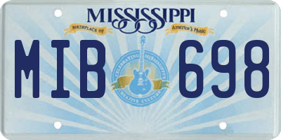 MS license plate MIB698