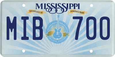 MS license plate MIB700