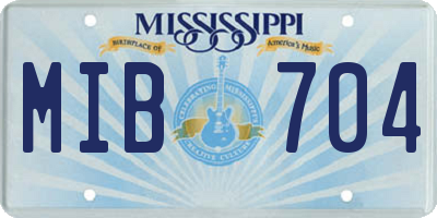 MS license plate MIB704