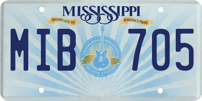 MS license plate MIB705