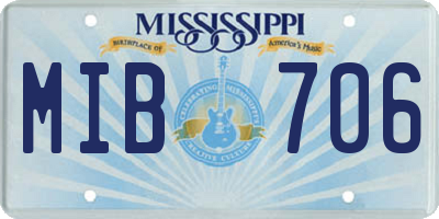 MS license plate MIB706