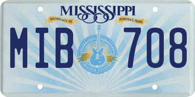 MS license plate MIB708