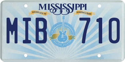 MS license plate MIB710