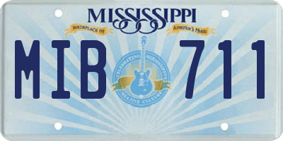 MS license plate MIB711