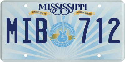 MS license plate MIB712
