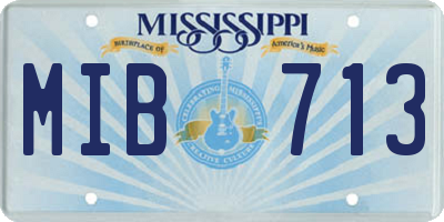 MS license plate MIB713