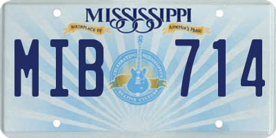 MS license plate MIB714