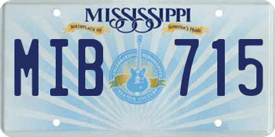 MS license plate MIB715