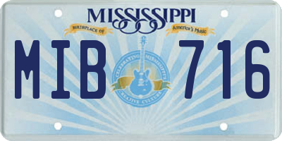MS license plate MIB716