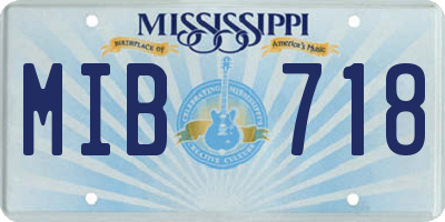 MS license plate MIB718