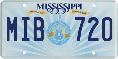 MS license plate MIB720