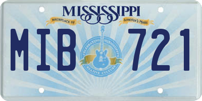 MS license plate MIB721