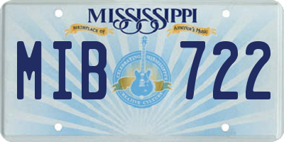 MS license plate MIB722