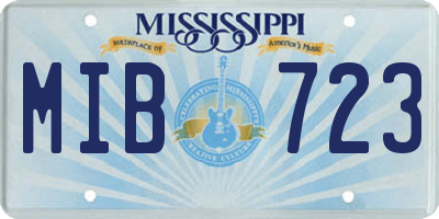 MS license plate MIB723