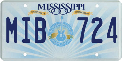 MS license plate MIB724