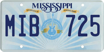 MS license plate MIB725