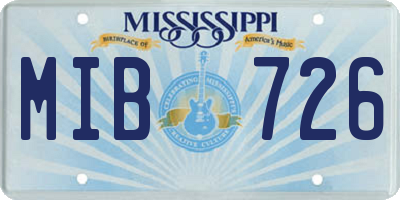 MS license plate MIB726