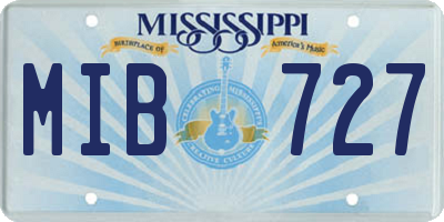 MS license plate MIB727