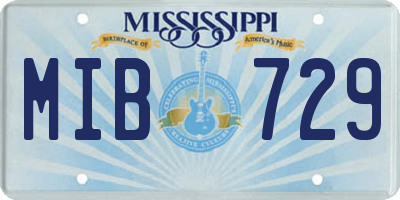 MS license plate MIB729