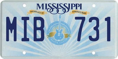MS license plate MIB731